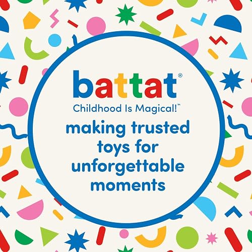 Battat Pop-Up Pals - Juguete Causa-Efecto con Animales | Botones para pulsar, girar, voltear y deslizar; 4 animales desplegables, colores y asa de transporte; 18 meses y +