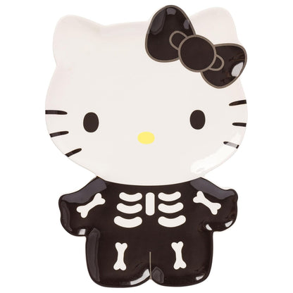 Silver Buffalo Sanrio Hello Kitty Halloween esqueleto espeluznante disfraz de cerámica decorativo plato