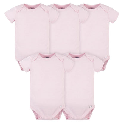 Gerber Mamelucos para Bebé Unisex, Paquete de 5, Algodón 180 g/m² - 18 Meses - Rosa claro