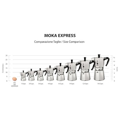 Bialetti - Moka Express: Iconic Stovetop Espresso Maker, Makes Real Italian Coffee, Moka Pot 1 Cup (2 Oz - 60 Ml), Aluminium, Silver