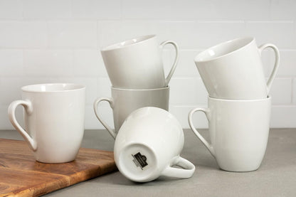 10 tazas de Strawberry Street Simply White de 12 onzas, juego de 6