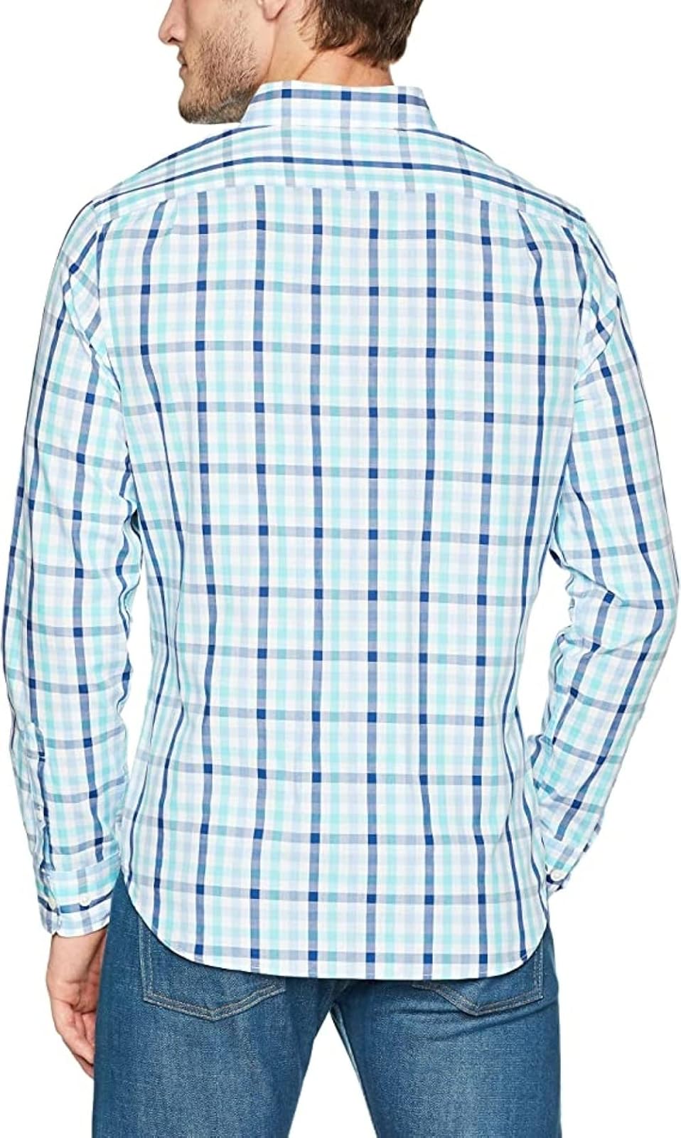 Nautica Camisa de Manga Larga Resistente a Las Arrugas con Botones Frontales Camisa Abotonada para para Hombre