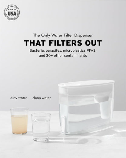 LifeStraw Home: Dispensador de filtro de agua, 18 tazas, azul medianoche, sin BPA para protección contra contaminantes del agua del grifo, incluidas bacterias, parásitos, microplásticos, plomo, mercu