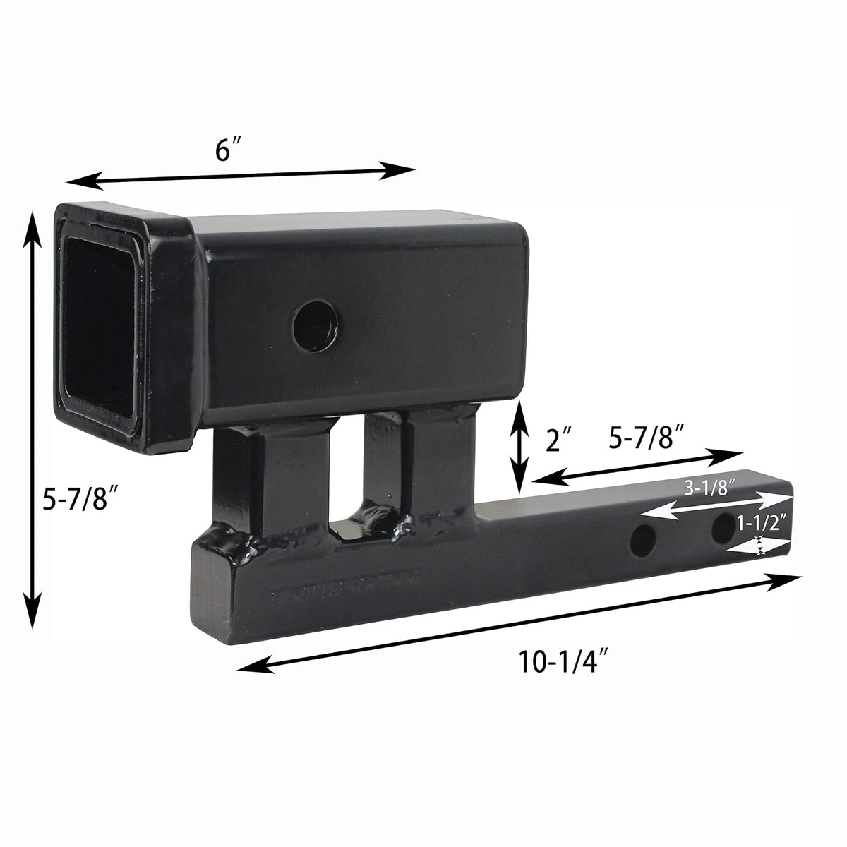 MaxxHaul 80875 Adaptador Extensor Enganche Remolque 2" Elevación/Caída 4" Vástago 1-1/4" Negro