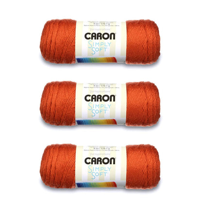 Caron Simply - Hilo de calabaza suave - Paquete de 3 unidades de 170 g/6 oz - Acrílico - 4 Medianos (Peinado) - 315 yardas - Tejer/Crochet