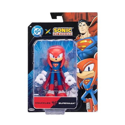 Jakks Pacific DC x Sonic The Hedgehog Figura de Acción Premium de 5 Pulgadas, Personajes Crossover Articulados (Shadow Batman, Tails Cyborg, Knuckles Superman), Edición Coleccionista, Multicolor