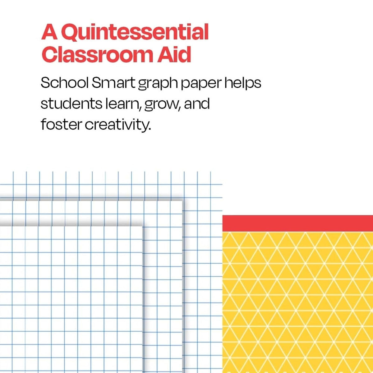 School Smart Gráficos de papel – 20,3 x 27,4 cm, 1/4 regla, dos caras, 500 unidades, color blanco