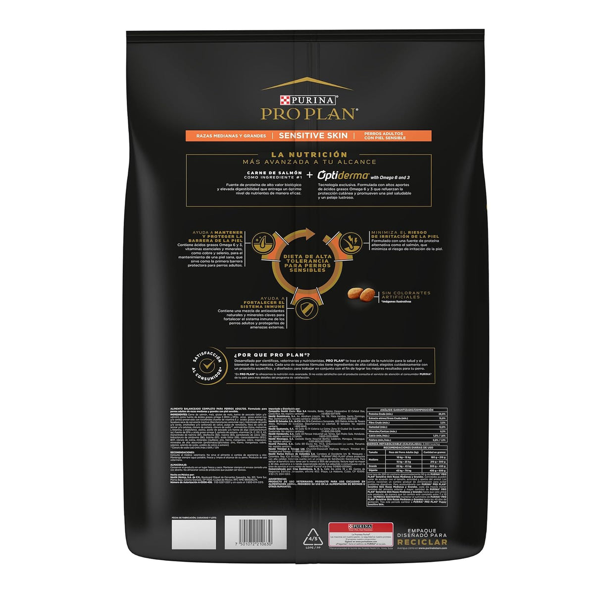 Purina Pro Plan Adulto Raza Mediana y Grande Sensitive & Skin Sabor Salmón 17.5Kg