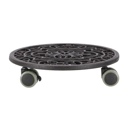 Esschert Design Plant Trolley - Cast Iron Round