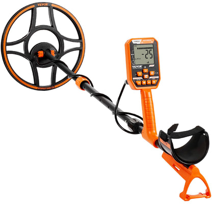 VEVOR Detector de Metales Impermeable, Bobina de 12 Pulgadas, Detector Profesional Recargable Dorado, 39-50 Pulgadas, Ajustable con LCD de 7 Modos avanzados DSP Chip Bluetooth, IP68 para detectar la