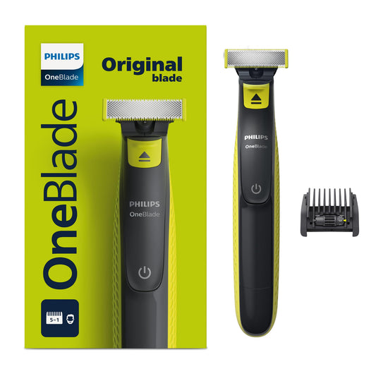 Philips OneBlade incluye nuevo peine ajustable 5 en 1, Recortadora, Perfiladora y Afeitadora eléctrica para hombre, QP2724/20.
