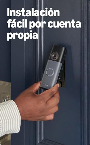 Videotimbre inalámbrico Ring (ultimo modelo): Retinal 2K con video de gran angular, zoom mejorado hasta 6x, comunicación bidireccional y batería integrada (café moteado)