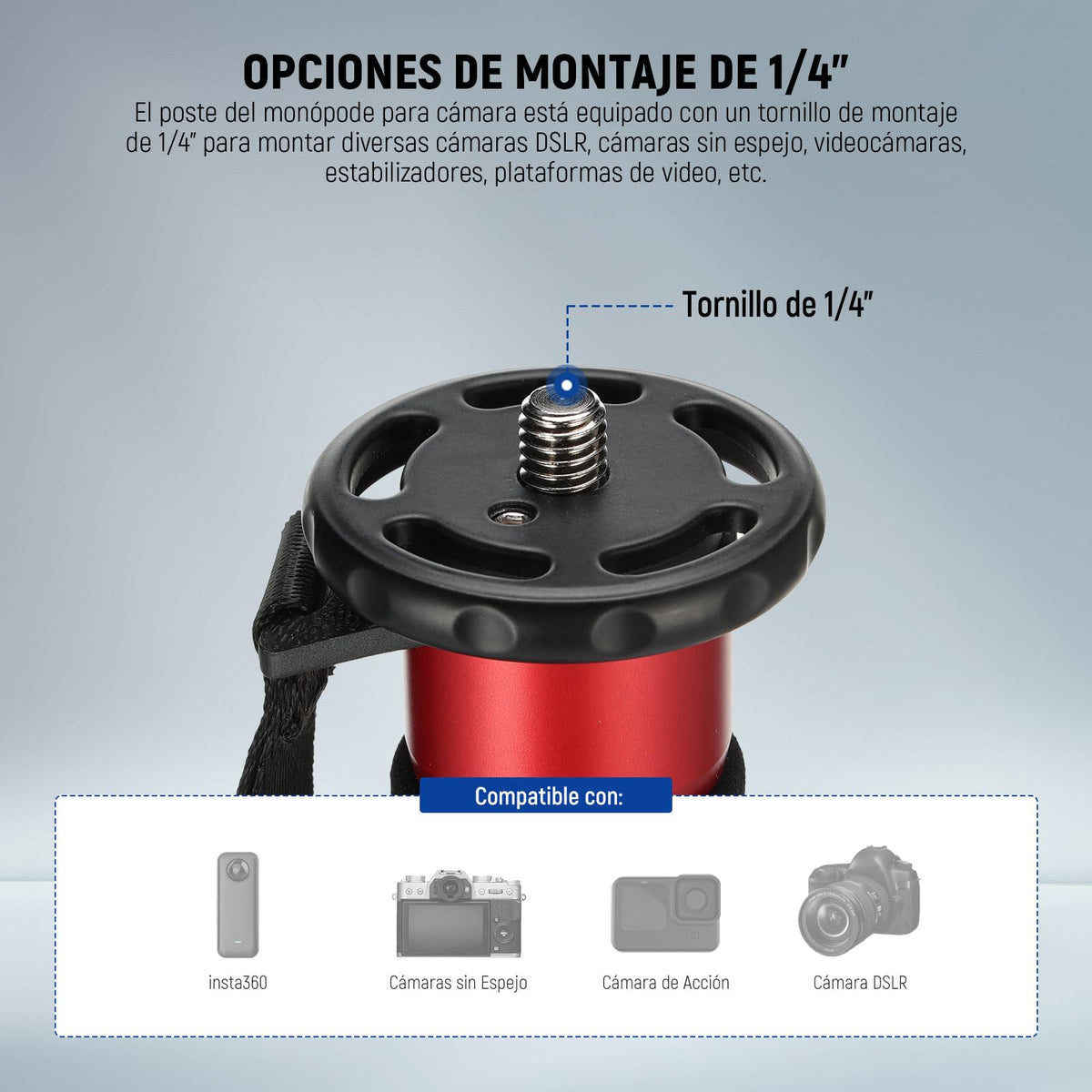 NEEWER 71,6" Monopié Cámara, Trípode Viaje Ligero Fibra Carbono con Base Desmontable para Grabación Video con Videocámara DSLR, Palo Selfie Telescópico y Trekking Bastón, Carga Máxima 6kg, TP71