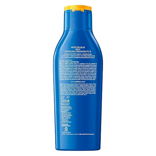 Protector Solar Corporal NIVEA SUN Protección E Hidratación Fps30+ 200Ml, Con Vitamina C Y Ácido Hialurónico,