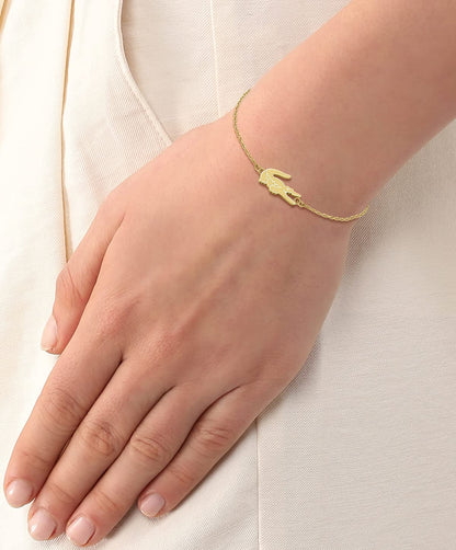 Lacoste - Pulsera para Mujer Dorada Acero Inoxidable Cadena Fina Diseño Elegante Moderno Joyería Original Regalo Mujer.