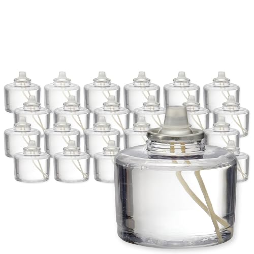 Hollowick Velas líquidas desechables, 36 horas, para uso en portavelas votivas de vidrio, luces de mesa de boda, cierres resistentes a los niños, 24 piezas, aceite combustible transparente HD36