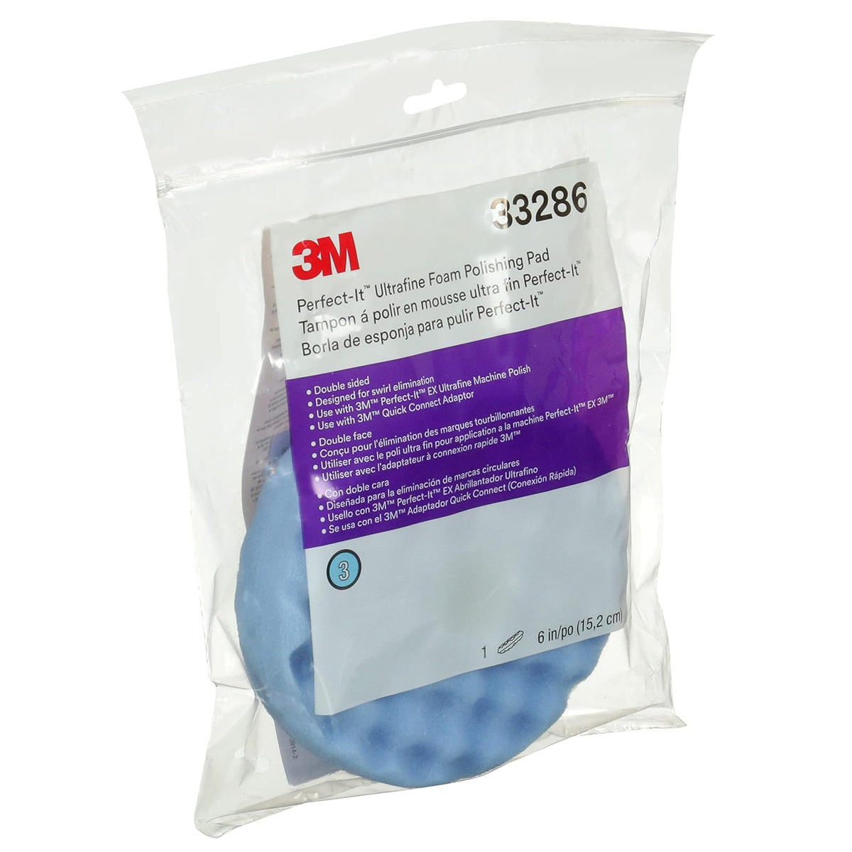 3M Perfect-It 33286-6PK 3M Borla de Esponja Azul para Ultrafina 6" NP 33286