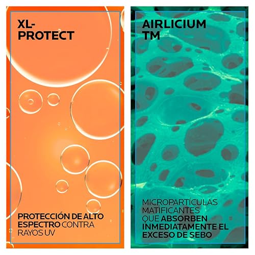 La Roche-Posay Anthelios UVMUNE 400 Oil Control Gel-Crema con Color y FPS 50+, Protector Solar Facial Matificante para Piel Grasa, Resistente al Agua, 50 ml