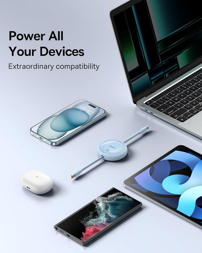Baseus USB-C Mini Cable de Carga Retráctil de 100 W, Azul