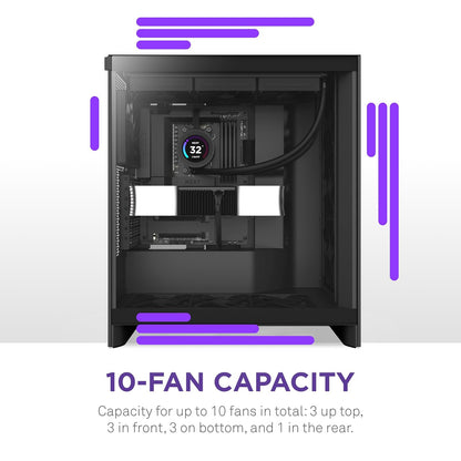 NZXT GABINETE H7 Flow/Negro/Midi-Tower/Gamer
