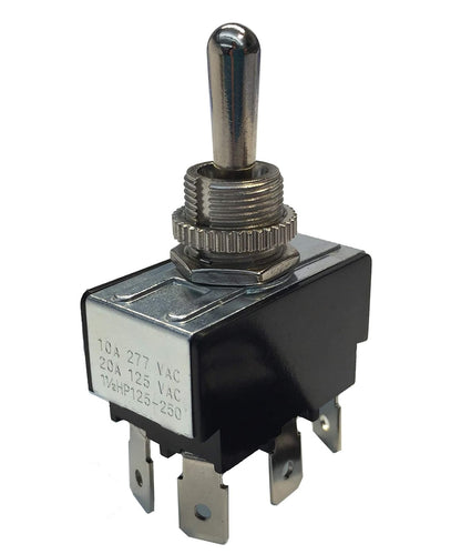 gardner bender Interruptor de palanca, ON - OFF - ON O Ring Terminal, (DPDT) - 10A 125 V AC