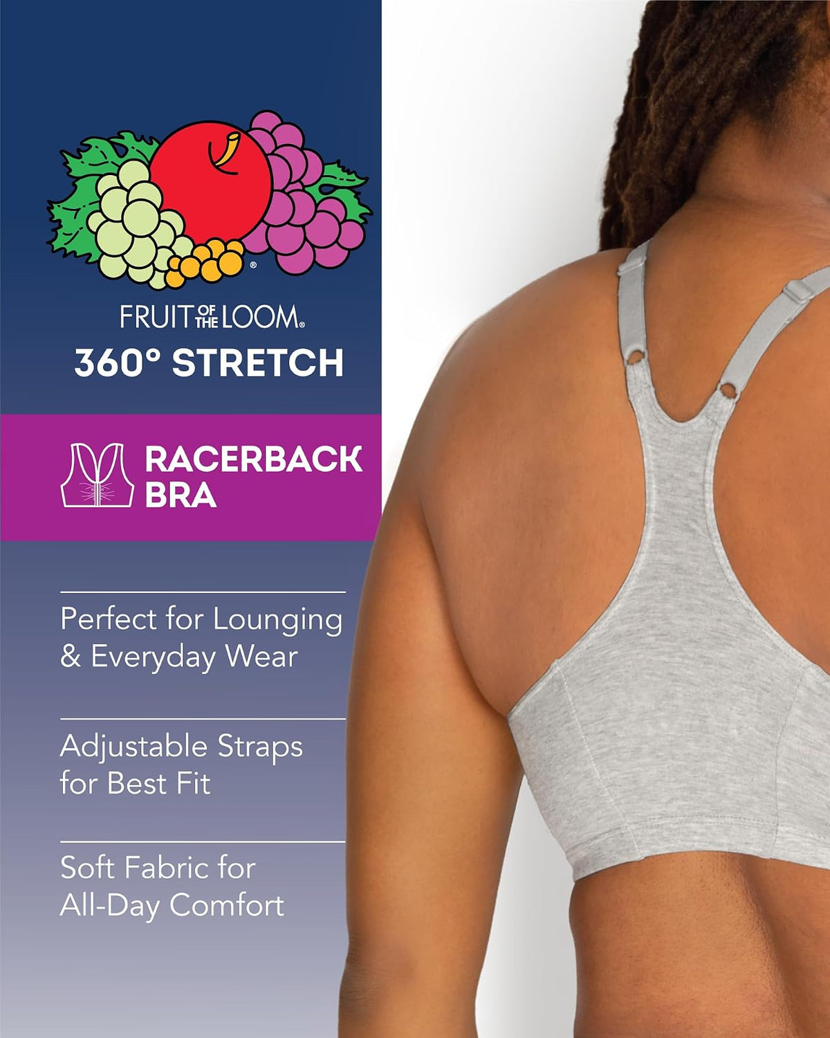 Fruit of The Loom Women's Shirred Front Racerback