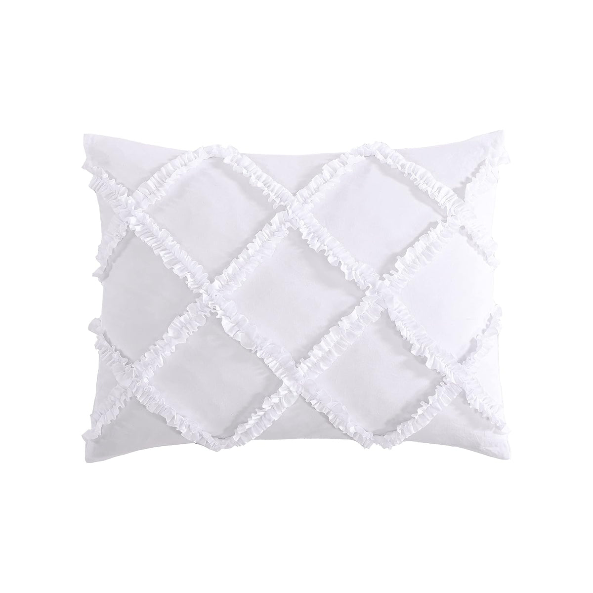 Laura Ashley - Juego de edredón Individual XL, Juego de Ropa de Cama Reversible con Funda a Juego, Esenciales para recámara (Norah Blanco sólido)