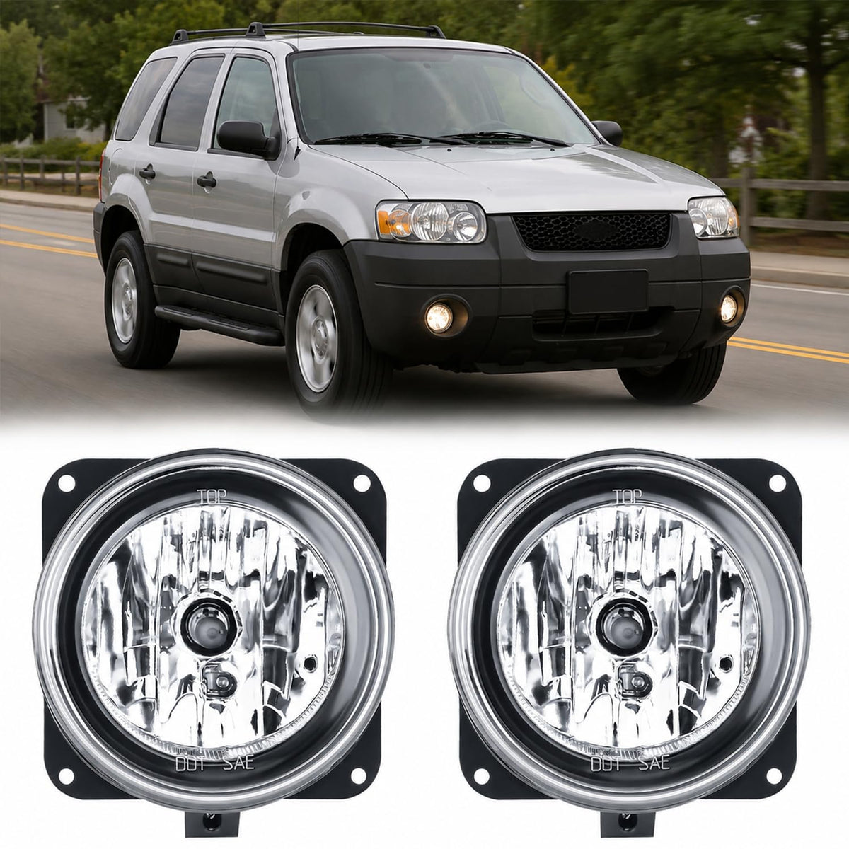 Nilight FOG-C21 Juego de Luces Antiniebla para Ford Focus SVT 2002-2006 Escape 2003-2004 Mustang Cobra 2002 Lincoln LS