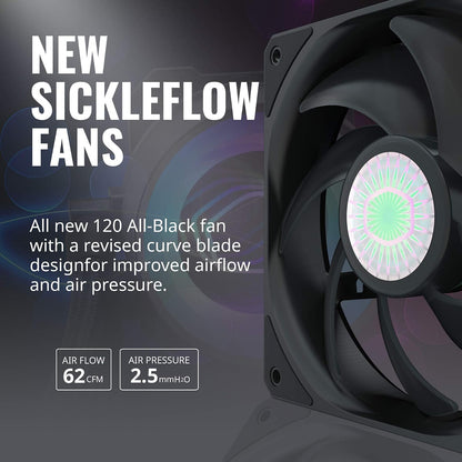 Cooler Master MasterLiquid ML240 - Enfriador líquido de CPU AIO de bucle cerrado, bomba de espejo ARGB, bomba de doble cámara, ventiladores SickleFlow 140 PWM, AMD Ryzen AM5/AM4, Intel LGA1700*/1200 (MLX-D24M-A18PK-R1)