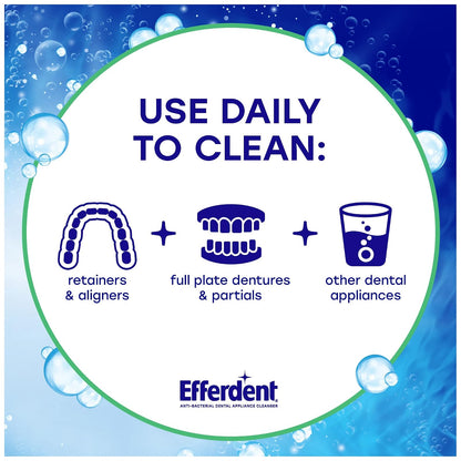 Efferdent Plus Mint Anti-Bacterial Denture Cleanser Tablets, 126 Count