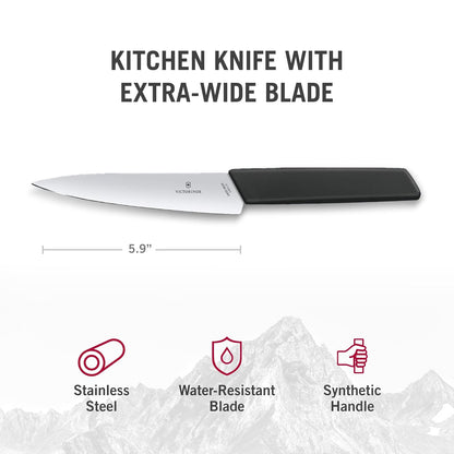 Victorinox 6.9013.15B Cuchillo Para Cocina, 15 cm, Negro