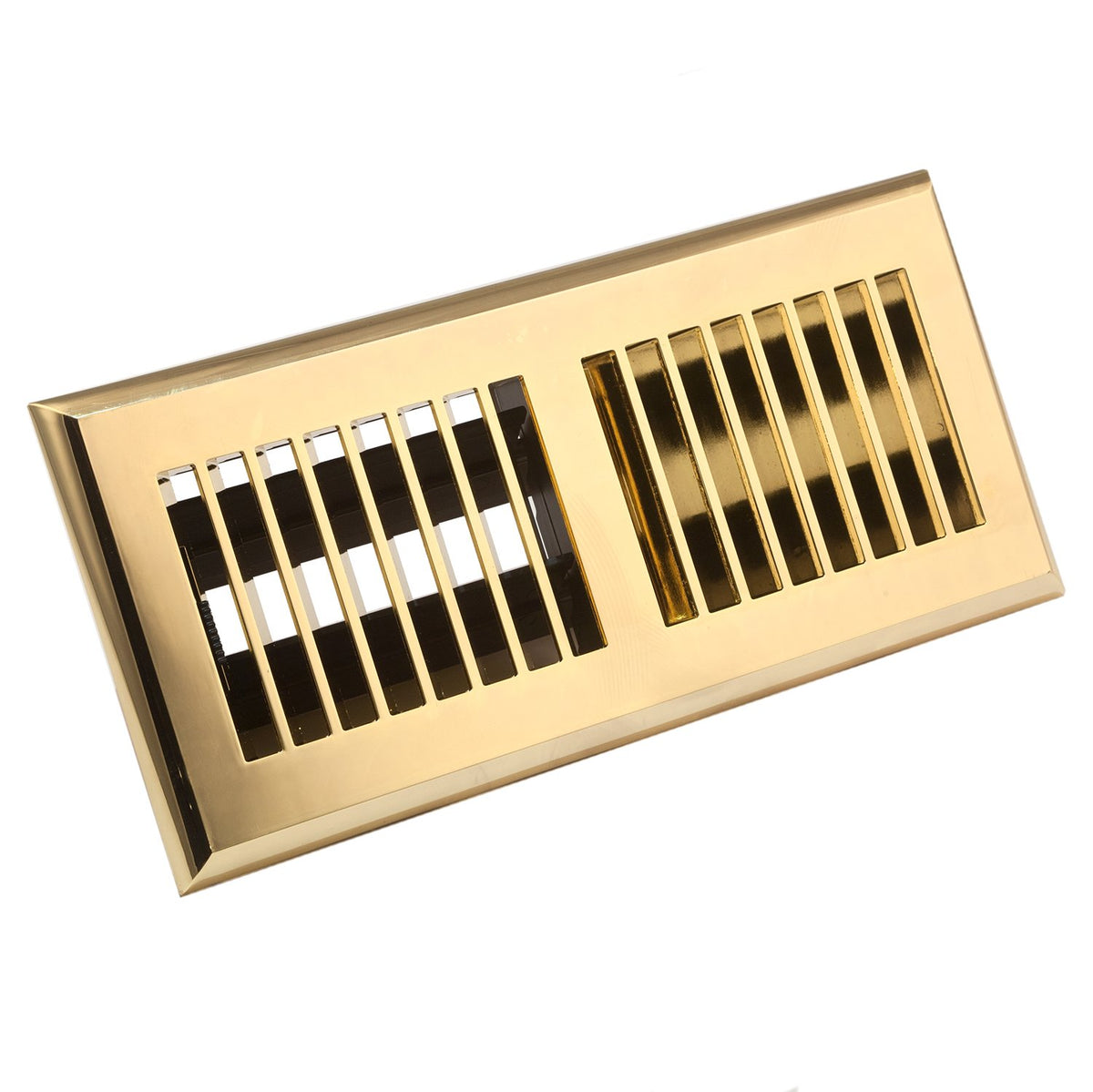 Accord APFRSNL410 piso de plástico registro con diseño de lama, Moderno, 4" x 10", Polished Brass