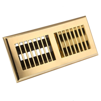 Accord APFRSNL410 piso de plástico registro con diseño de lama, Moderno, 4" x 10", Polished Brass