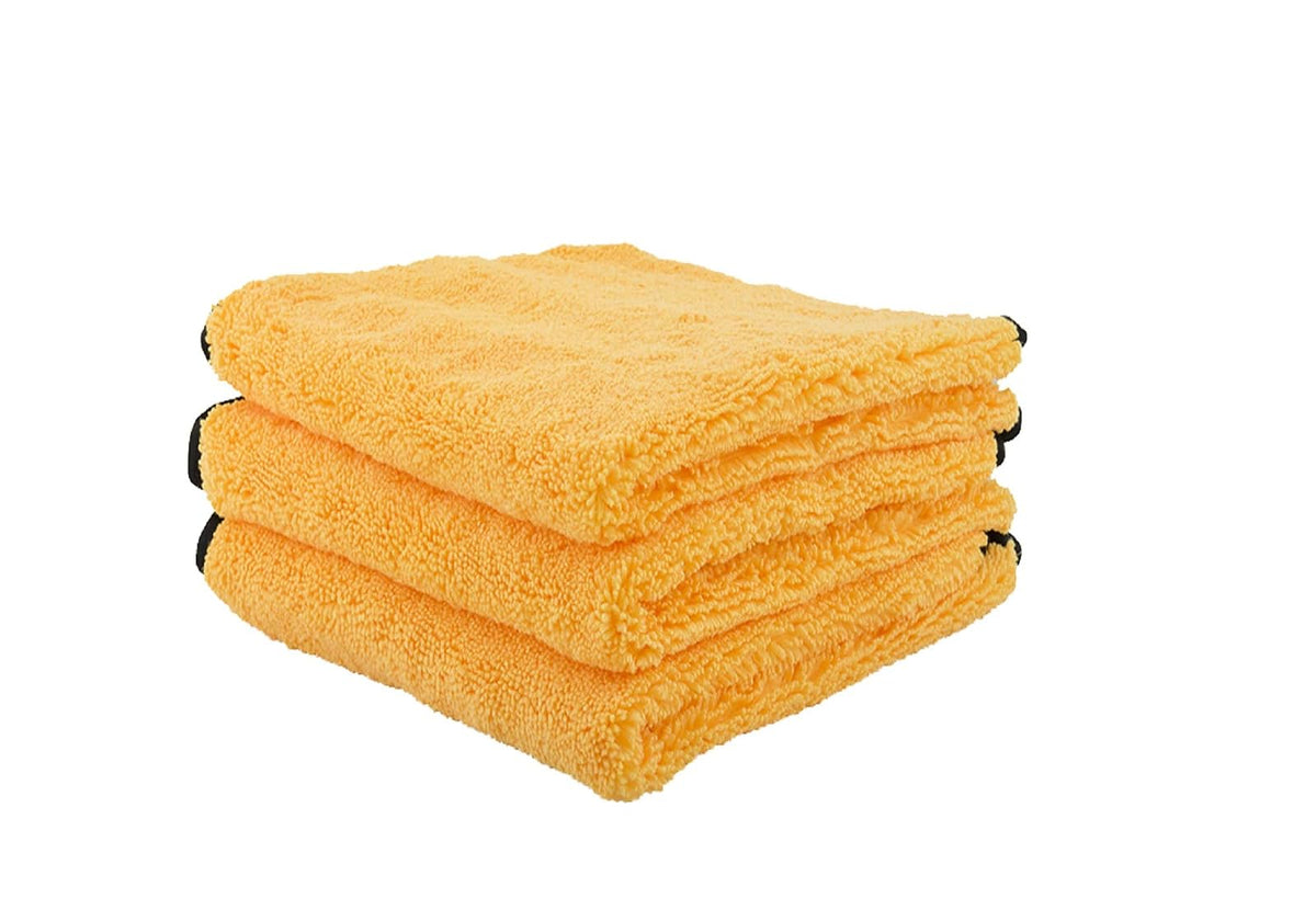 Chemical Guys Toallas de Microfibra Premium de Calidad Profesional, Doradas (16" x 16") (Paquete de 3) - Seguras para Lavar Automóviles, Limpiar el hogar y secar Mascotas