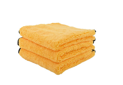 Chemical Guys Toallas de Microfibra Premium de Calidad Profesional, Doradas (16" x 16") (Paquete de 3) - Seguras para Lavar Automóviles, Limpiar el hogar y secar Mascotas