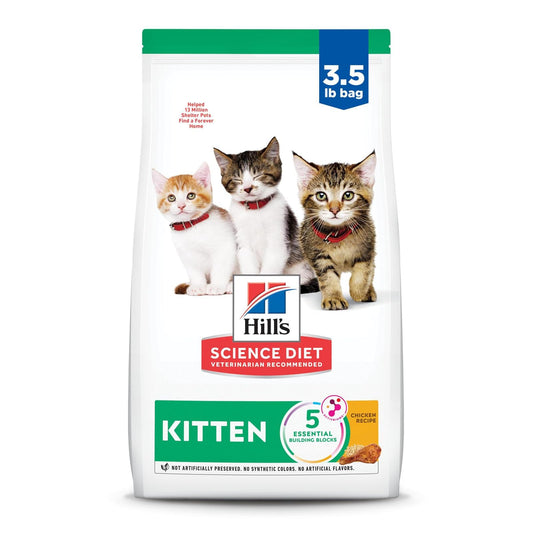 Hill's Science Diet Croquetas para Gatito Sabor Pollo 1.6Kg | Croquetas Hill's para gato, pollo real, crecimiento sano, desarrollo cerebral con DHA, soporte inmunológico