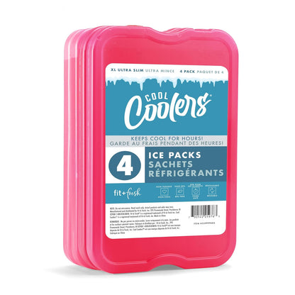 Fit & Fresh Paquetes de Hielo Reutilizables XL para Lonchera - Rosa 4 PK