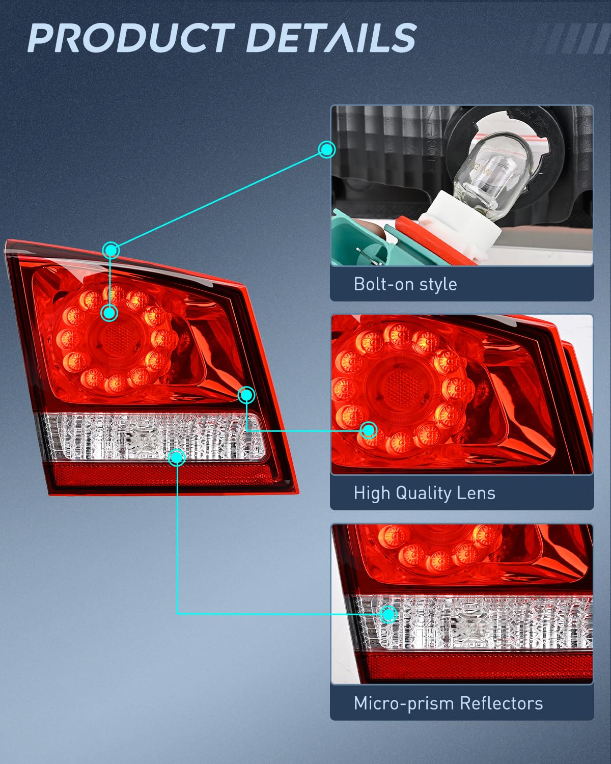 Nilight - Conjunto de Luz Trasera Compatible con Dodge Journey 2011-2020, Lado Izquierdo Interior