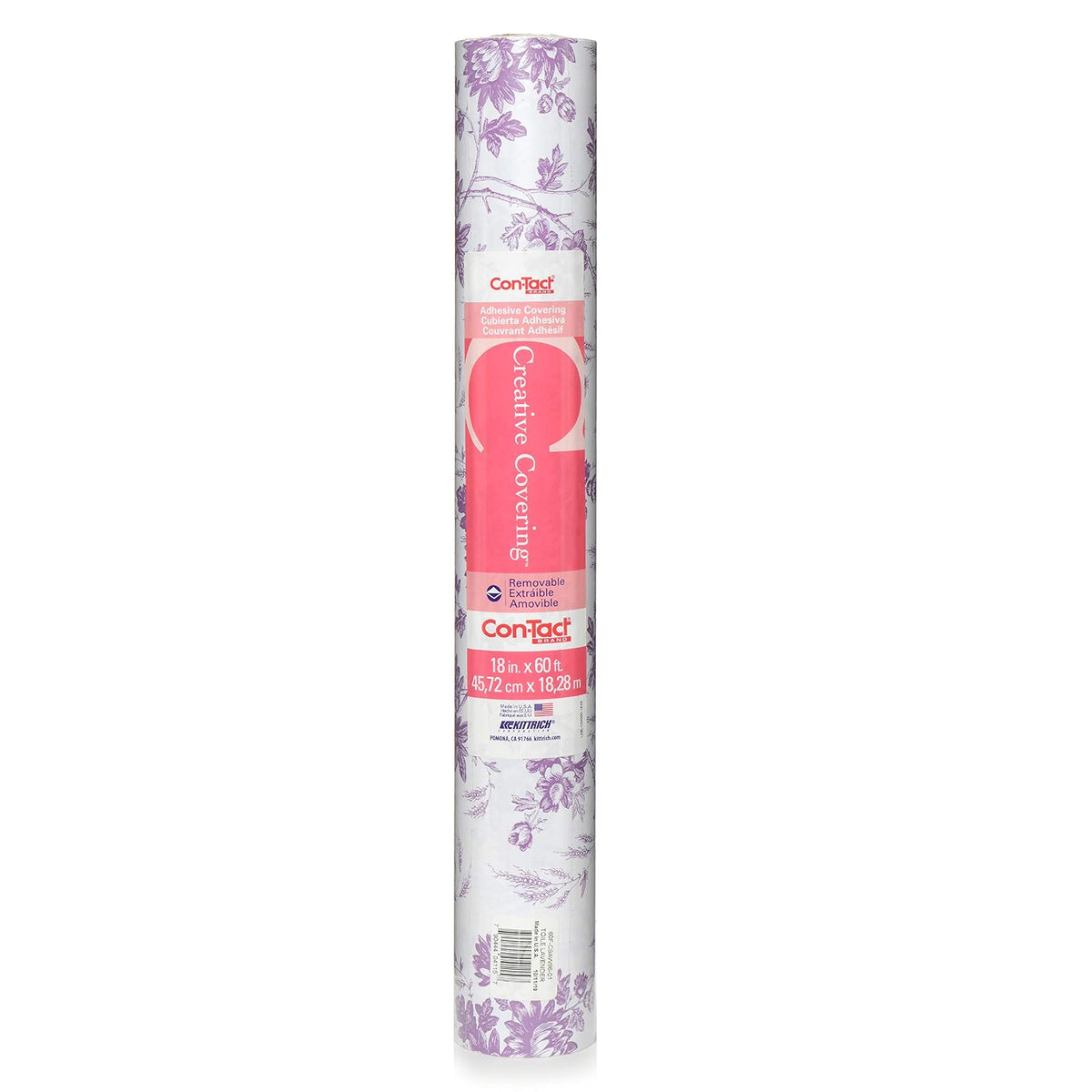 con-Tact Brand Creative Covering, Forro Autoadhesivo para estantería, Forro de Vinilo Multiusos, fácil de Usar y aplicar, 18 x 60 pies, Toile Lavender