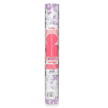 con-Tact Brand Creative Covering, Forro Autoadhesivo para estantería, Forro de Vinilo Multiusos, fácil de Usar y aplicar, 18 x 60 pies, Toile Lavender