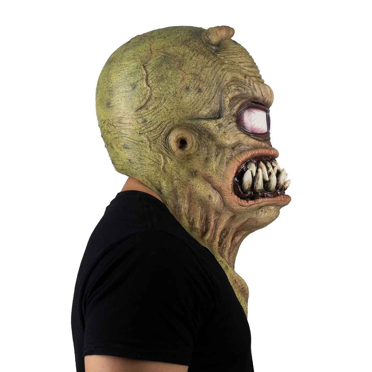 Ghouslih Productions Rool Alien por Ricardo Flores - Máscara de Alien Realista Verde y Malo, Unitalla, Ideal para y Fiestas de Disfraces