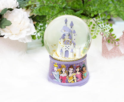 Silver Buffalo Disney Princess - Globo de Nieve Iluminado │Cenicienta, Aurora, Belle, Ariel y Jazmín │5.5 Pulgadas de Alto, 100 mm (Stardard)
