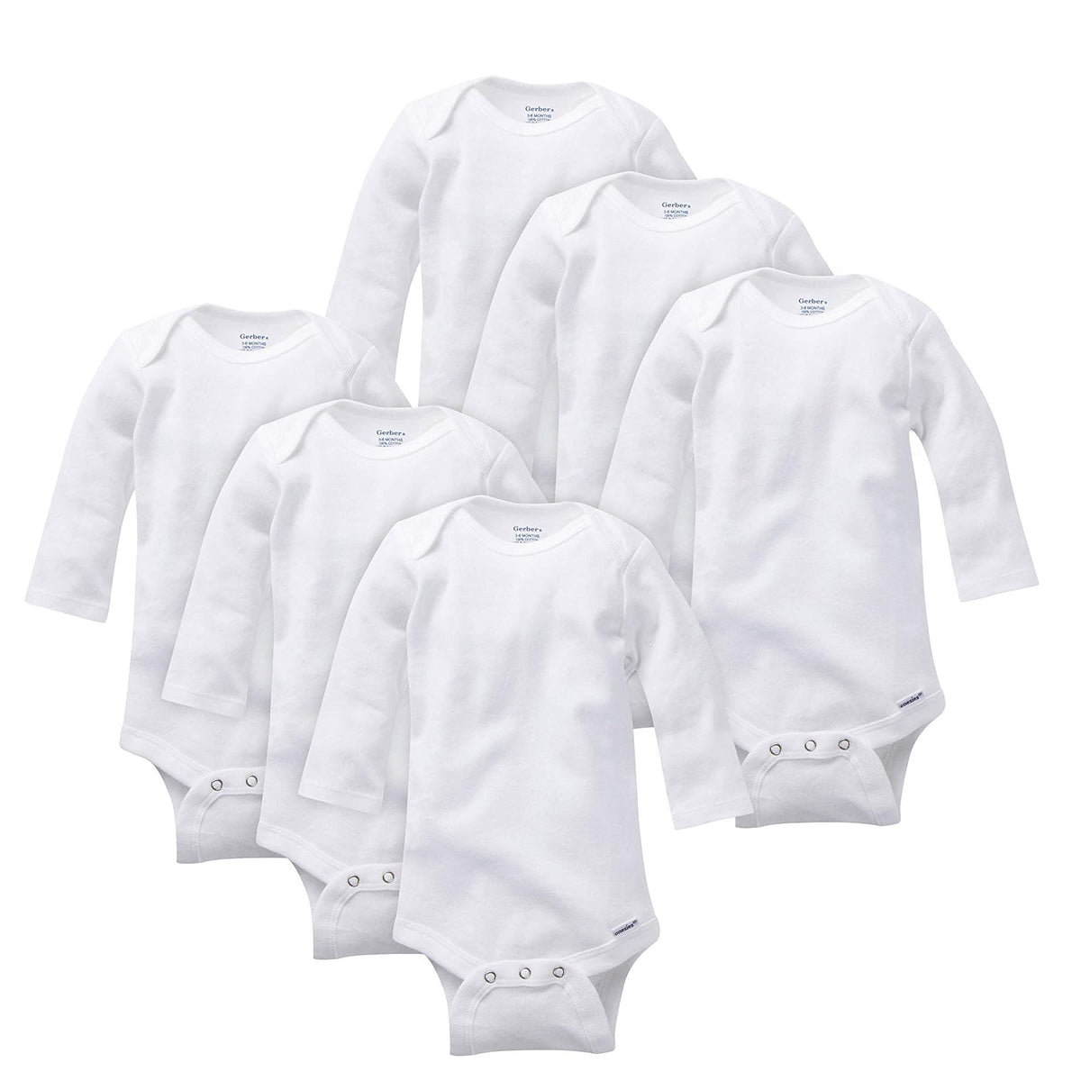 Gerber Body de manga larga multipaquete Enterizo de manga larga bebés unisex