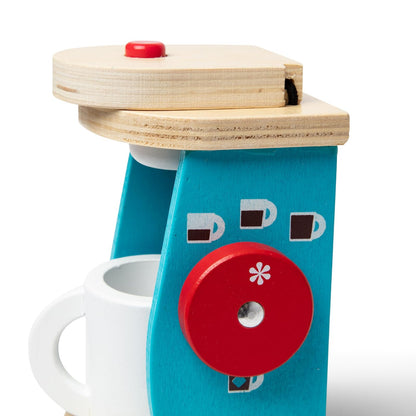 Melissa & Doug Juego de Cafetera para Preparar y Servir Café, Accesorios de Cocina, Juguete de Madera, Juego Imaginativo (12 Piezas)