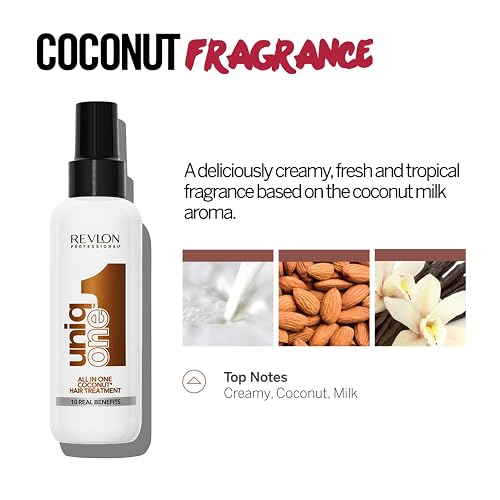 Revlon Professional Uniq One Hair Treatment Coco | 150 ml, sin enjuague, fórmula vegana, 10 , botella 25% RPET