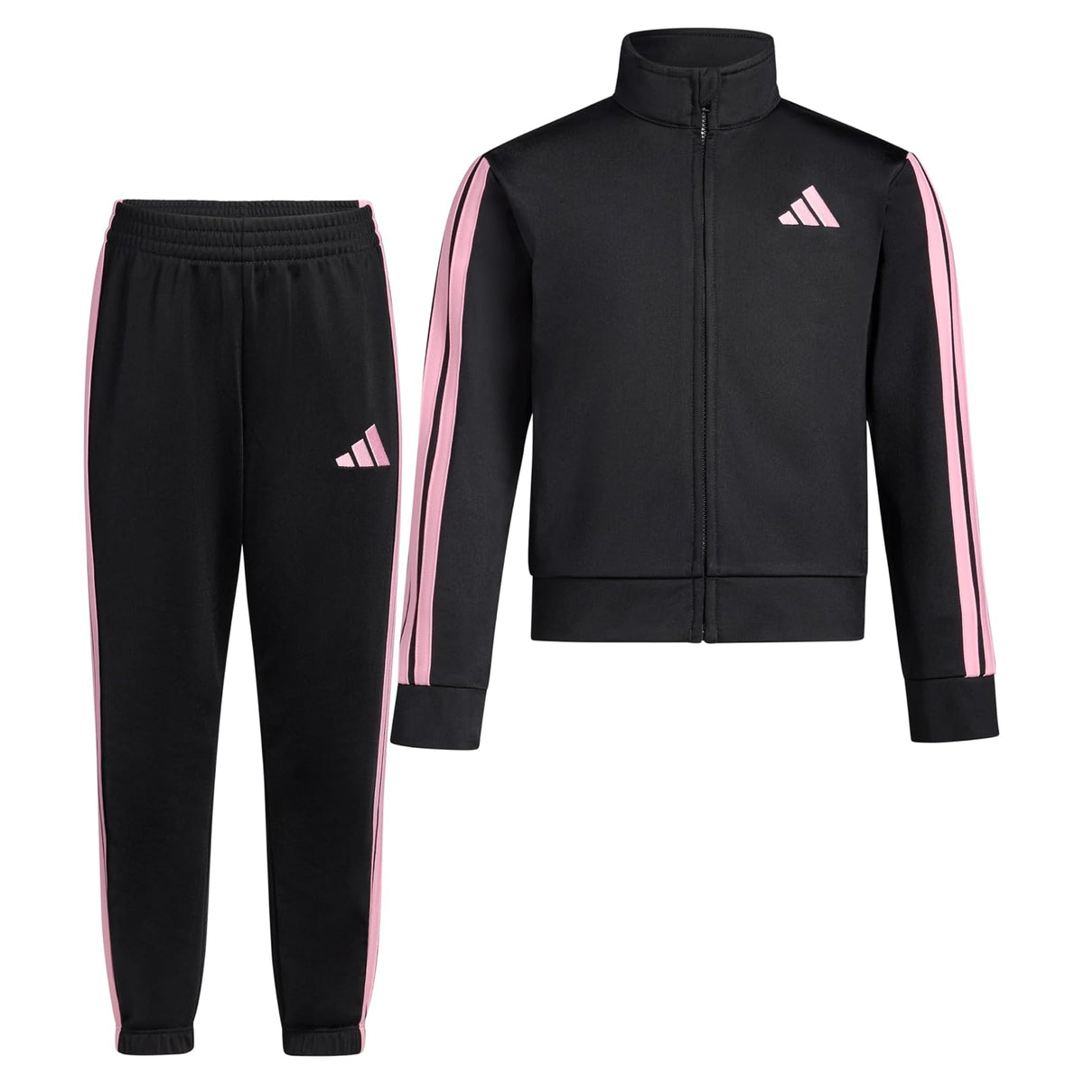 adidas Conjunto Deportivo de Chamarra y Pants para Niña - 4 Años - Negro - Rosa