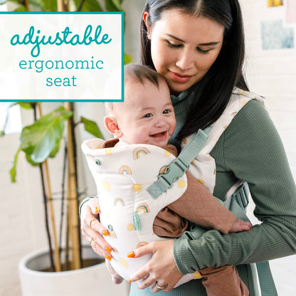 Infantino - Portabebés convertible 4 en 1, ajustable, ergonómico, esencial para el registro de bebé, portabebés para recién nacidos a niños pequeños, arco iris