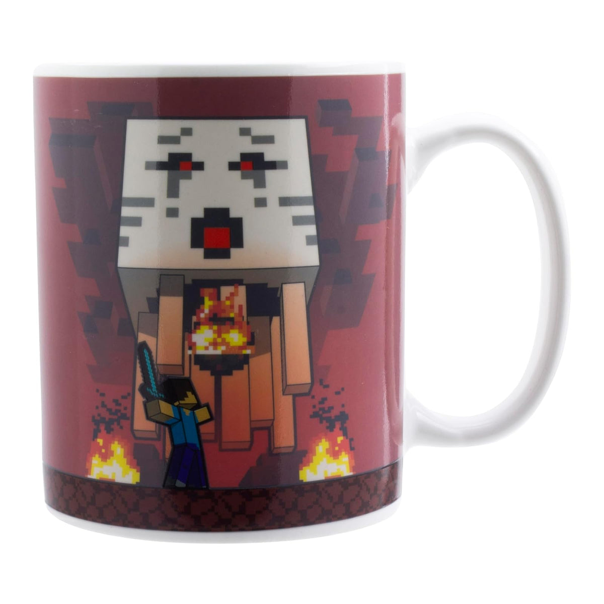 Paladone - Taza de cerámica de Nether y Steve con licencia oficial de Minecraft que cambia de color con el calor de las bebidas calientes, regalo para gamers, merchandising de la cultura pop, 300 ml