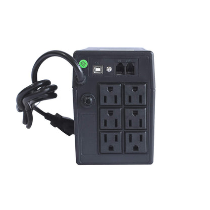 Smartbitt - No-Break Interactivo, Regulador y Supresor de Picos - UPS Ideal para apagones y Cortes de energía - Batería de Respaldo - Negro (900 Va, Hogar y Oficina)