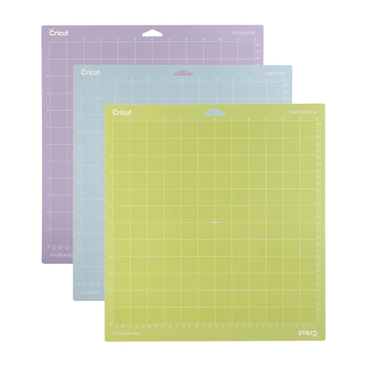 Cricut Adhesive Back Cutting Mats 12"X12" 3/Pkg-Green, Blue & Purple